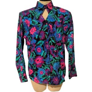Vintage Wrangler Rodeo Western Shirt Size M Floral Button Up Long Sleeve-531
